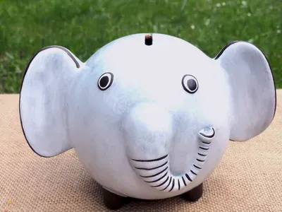Tirelire éléphant en terre cuite — Vorschaubild 1