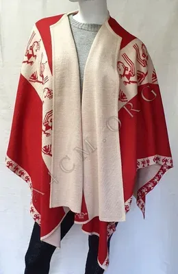 Ruana Angelica Réversible Rouge et Sable — Vorschaubild 2