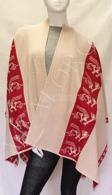 Ruana Angelica Réversible Rouge et Sable — Vorschaubild 1