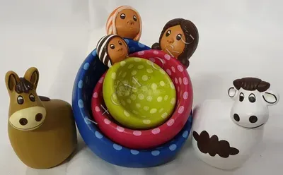 Crèche Bougeoir Multicolore en Céramique — Miniature 1