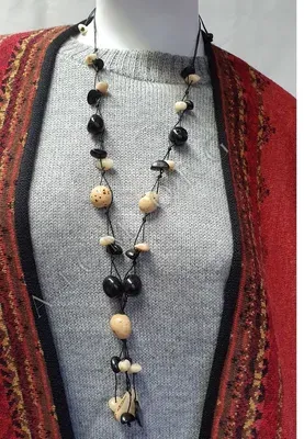 Collier Tagua Graines Couleurs Naturelles — Miniatura 2
