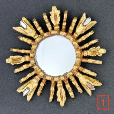 Miroir Soleil Doré 15 cm — Miniatura 2