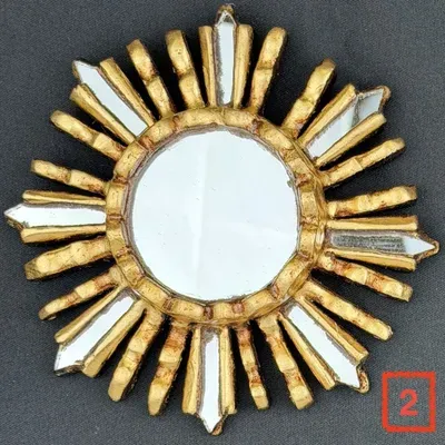 Miroir Soleil Doré 15 cm — Miniatura 3