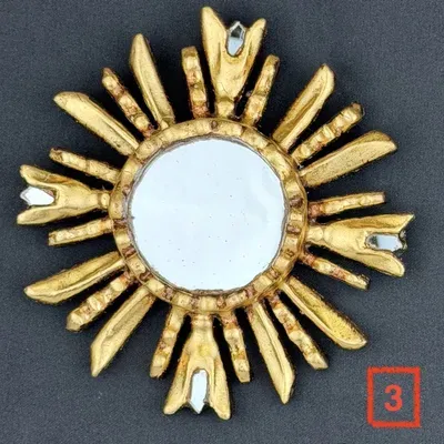 Miroir Soleil Doré 15 cm — Miniatura 4