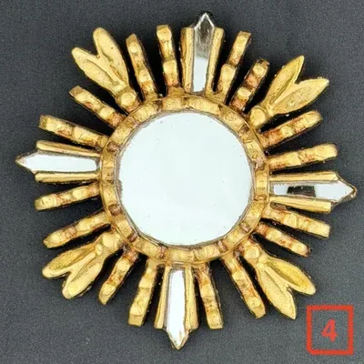 Miroir Soleil Doré 15 cm — Miniatura 5