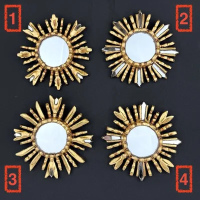 Miroir Soleil Doré 15 cm