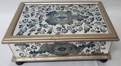 Coffre Miroir Sevilla Turquoise, Verre peint Miroir