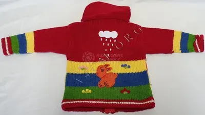 Gilet brodé enfant 1 an rouge — Miniatura 2