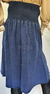 Jupe Smoc en Coton — Bleu Jean — Miniature 2