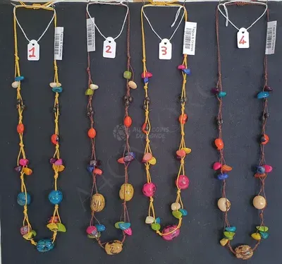 Collier Éclats Tagua et Graines Multicolore — Miniatura 1