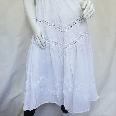 Robe Caraïbe Blanche sans manche coton — Miniature 3