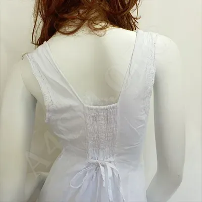Robe Caraïbe Blanche sans manche coton — Miniature 4