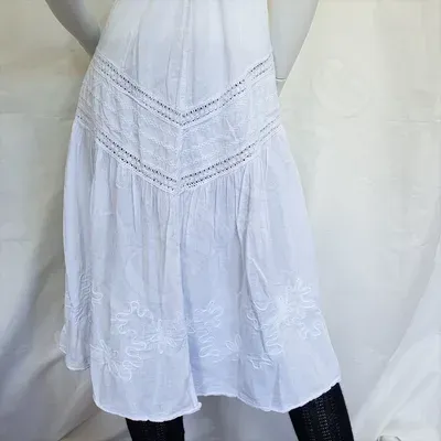 Robe Caraïbe Blanche sans manche coton — Miniature 5