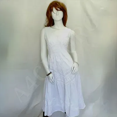 Robe Caraïbe Blanche sans manche coton — Miniature 7