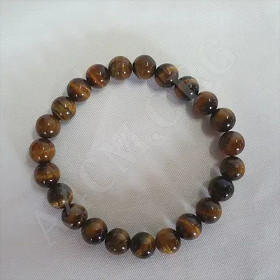 Bracelet Œil du Tigre Naturelle Ronde — Miniature 1