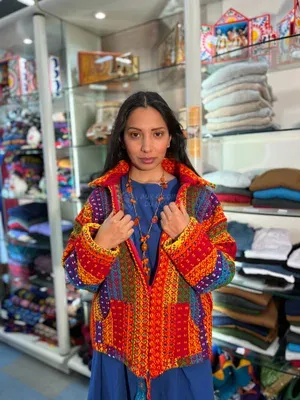 Veste Rafael Multicolore 100% Laine — Col Droit — Miniature 2