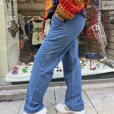 Pantalon Smoc en Coton du Pérou — Bleu Jean — Miniature 3