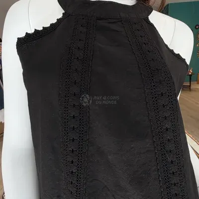 Robe Alicia Noire sans manche coton — Miniature 2