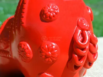 Taureau Décoration Rouge en Céramique — Miniatura 6