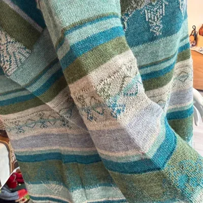Gilet Jana Bleu Canard en Alpaga — Miniature 2