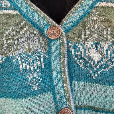 Gilet Jana Bleu Canard en Alpaga — Miniature 3
