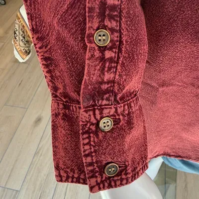 Chemise Manches Longues Verso Bordeaux coton — Bordeaux — Thumbnail 3
