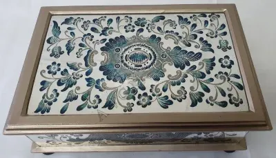 Coffre Miroir Sevilla, Verre peint Miroir — Bleu — Miniature 2