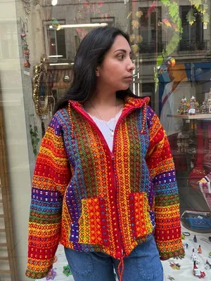 Veste Rafael Multicolore 100% Laine — Capuche — Miniature 3