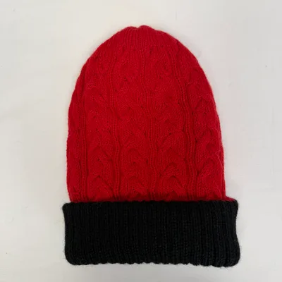 Bonnet Réversible 2 Couleurs en Alpaga — Rouge