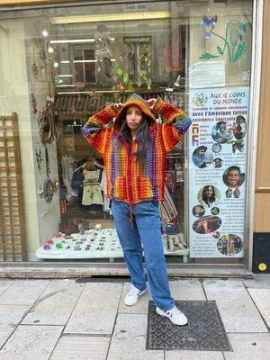 Veste Rafael Multicolore 100% Laine — Capuche — Miniature 4