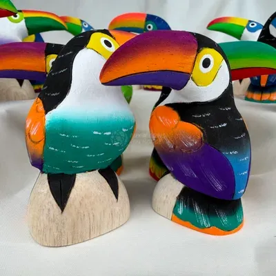 Toucans en Balsa 8 cm — n°1 — Miniature 1