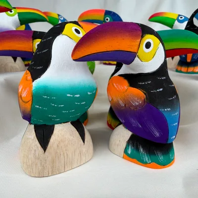 Toucans en Balsa 8 cm — n°1