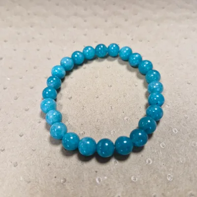 Bracelet Pierres Naturelles Rondes — Amazonite