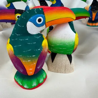 Toucans en Balsa 8 cm — n°3 — Miniatura 1