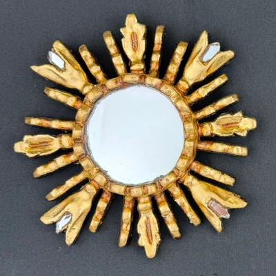 Miroir Soleil Doré 15 cm