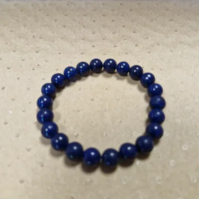 Bracelet Pierres Naturelles Rondes — Lapis Lazuli