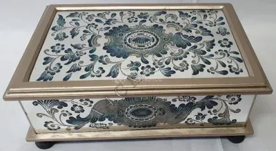 Coffre Miroir Sevilla, Verre peint Miroir — Bleu — Miniature 1