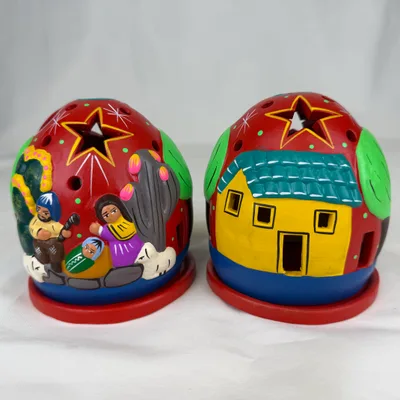 Crèche Ronde Photophore — Rouge