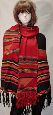 Écharpe-Bonnet Delphina Rouge en alpaga — Rouge — Vorschaubild 2