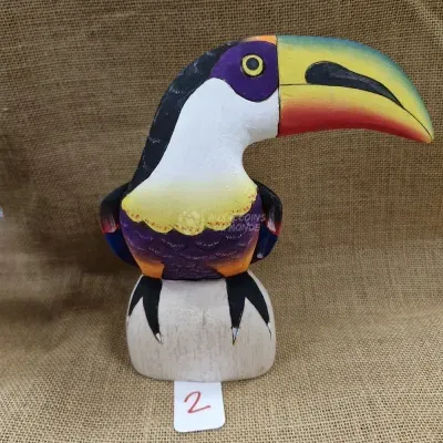 Toucan en Balsa de 20 cm — n°2 — Miniature 2