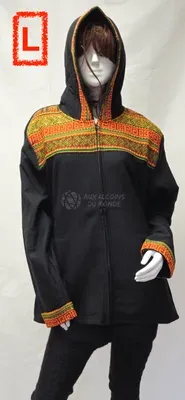 Blouson Apache Capuche Multicolore Acrylique — Thumbnail 4