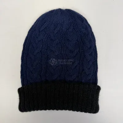Bonnet Réversible 2 Couleurs en Alpaga — Bleu — Miniatura 1