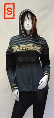 Blouson Apache Capuche Multicolore Acrylique — Thumbnail 2
