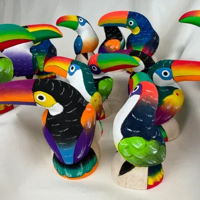 Toucans en Balsa 8 cm — n°4 — Miniatura 2