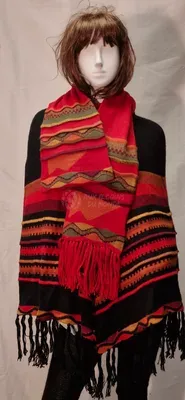 Écharpe-Bonnet Delphina Rouge en alpaga — Orange — Thumbnail 2