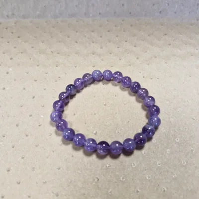 Bracelet Pierres Naturelles Rondes — Améthyste