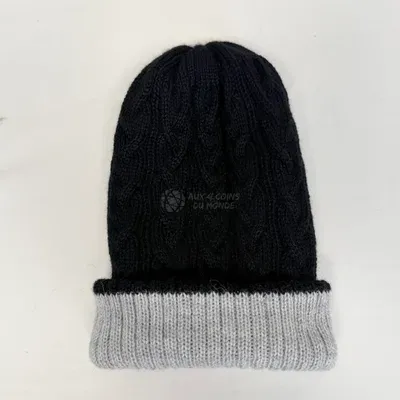 Bonnet Réversible 2 Couleurs en Alpaga — Gris Clair — Miniatura 2
