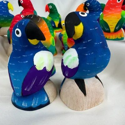 Perroquets en Balsa 8 cm — n°1 — Miniature 1