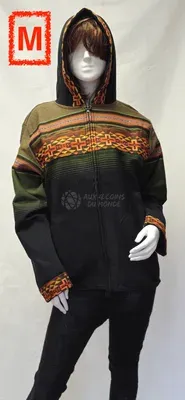 Blouson Apache Capuche Multicolore Acrylique — Thumbnail 3