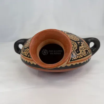 Vase Plat Manati Shipibo en Céramique — Miniature 5
